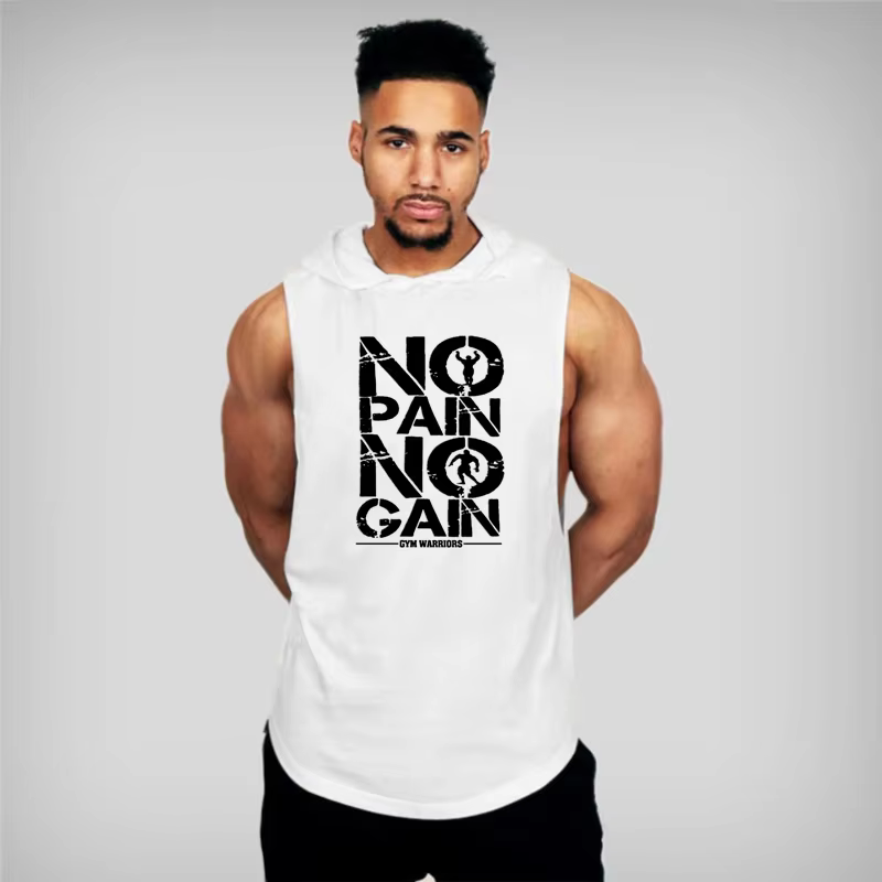 Marque gymnases vêtements hommes musculation à capuche débardeur coton sans manches gilet sweat Fitness