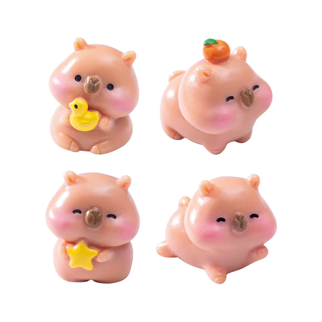 6 pièces mignon Mini Capybara Figurine bricolage paysage décor à la maison ornement maison de poupée Miniature fée jardin décoration accessoire moderne