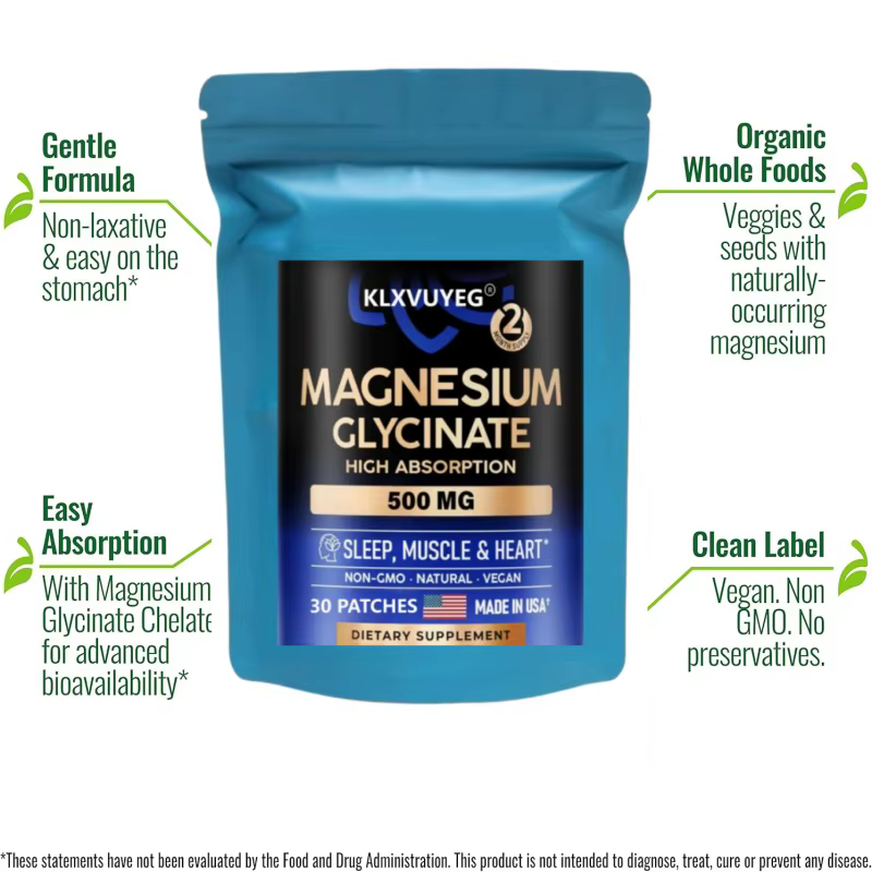 Glycinate de magnésium 500 mg - Complément avec Vitamine D3 et B6 - Chélaté - Favorise un sommeil réparateur