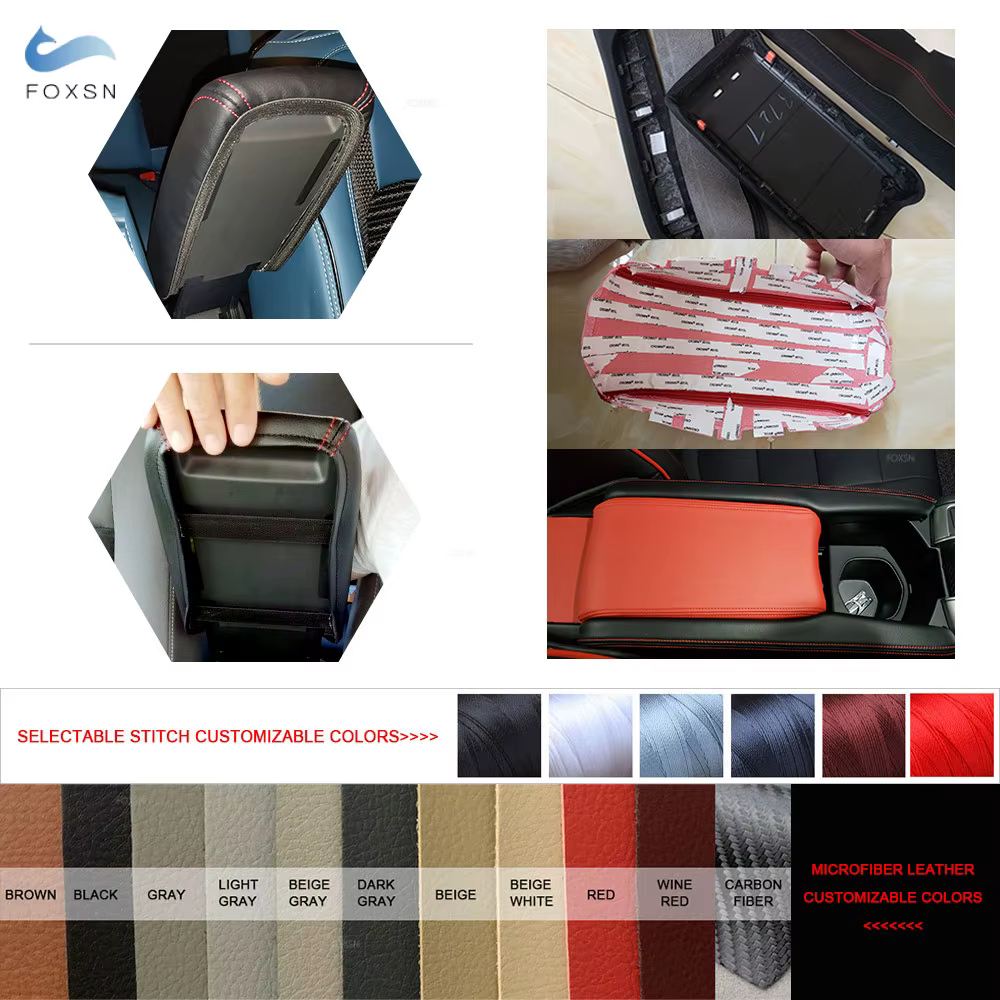 Accessoires de voiture pour Hyundai Tucson 2015 2016 2017 2018, couvercle de console centrale en cuir microfibre, couvercle de boîte d'accoudoir, garniture intérieure