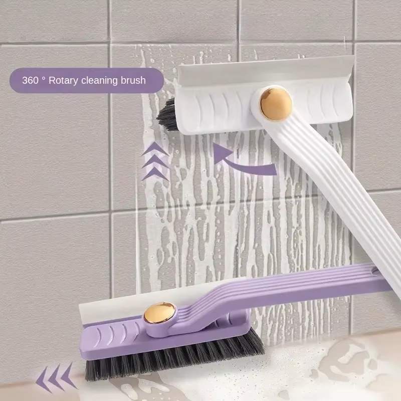 Brosse de nettoyage de carrelage polyvalente, 360 °   Épurateur rotatif à poils durs pour sols et murs de salle de bain et de cuisine