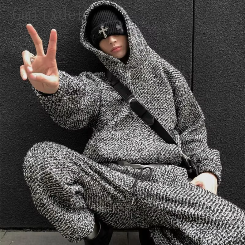 ChimNiche-Sweat à capuche en velours trempé pour hommes