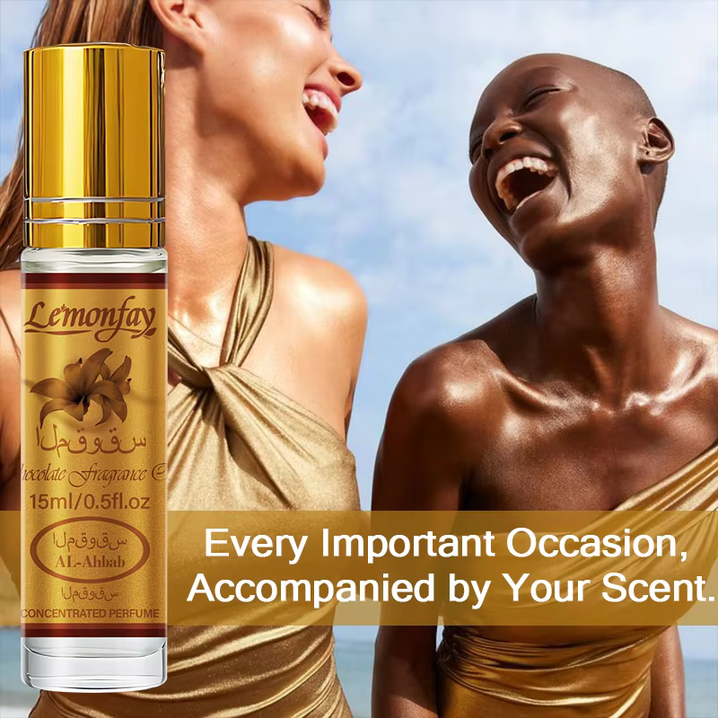 Huile parfumée au chocolat Lemonfay, parfum concentré en roll-on AL-Ahbab, parfum sucré longue durée pour un usage quotidien, 15 ml