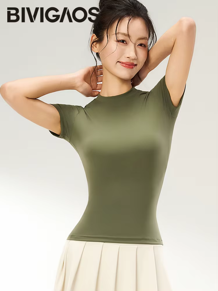 BIVIGAOS T-shirt de sport d'été pour femme
