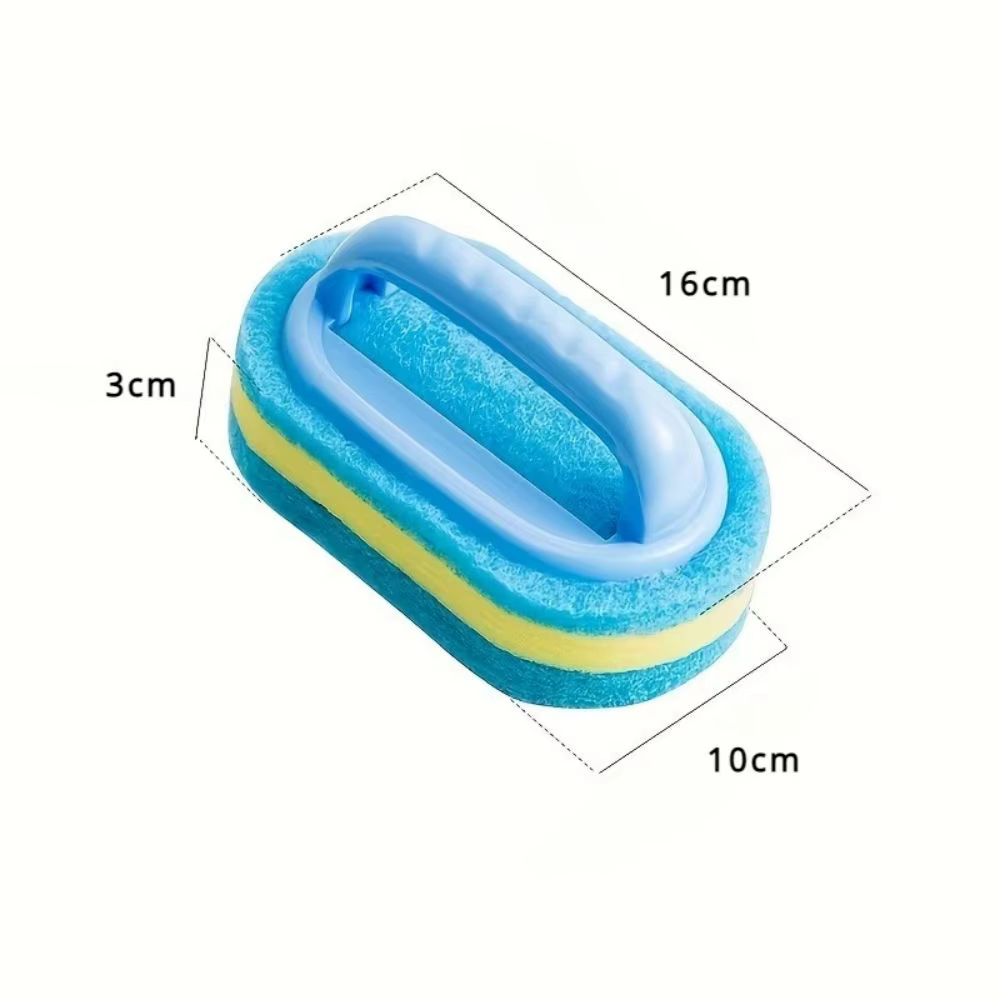 Éponge de nettoyage multifonctionnelle avec poignée pour cuisine, salle de bain, carrelage, verre, baignoire, élimination des taches, design ergonomique