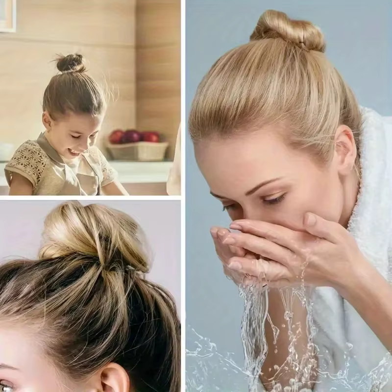 4 pièces magique torsion beignet chignon pince bricolage queue de cheval outils de coiffure noir champignon tête bobine de cheveux pour Bobo et tête sphérique coiffures