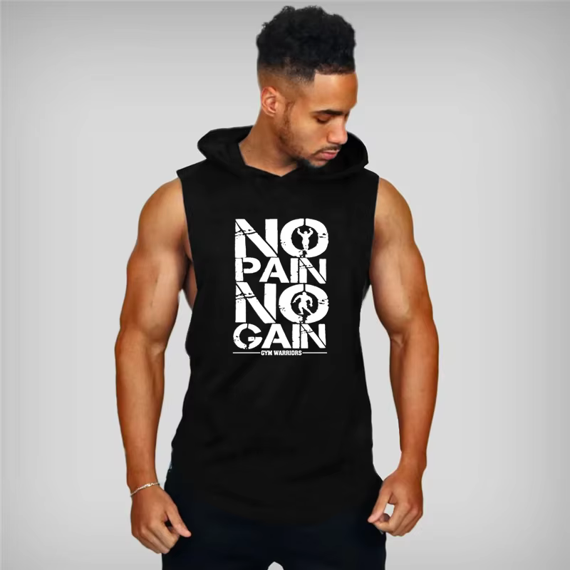 Marque gymnases vêtements hommes musculation à capuche débardeur coton sans manches gilet sweat Fitness