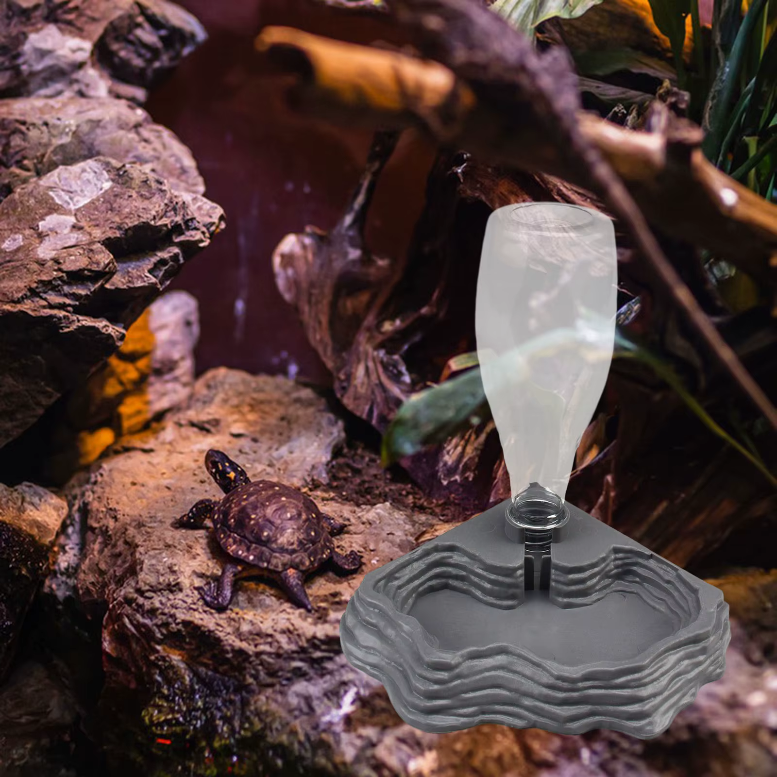 Distributeur d'eau automatique, accessoires de réservoir de Terrarium, bol d'eau pour tortue, plat d'alimentation pour caméléon, tortues, lézards, tortue, animal de compagnie