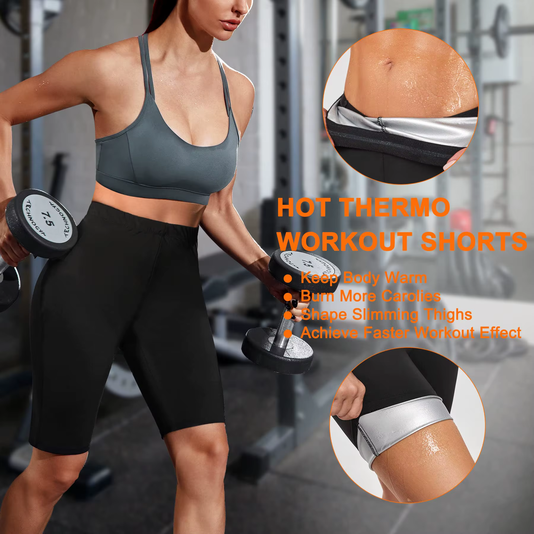 Exercice avec des shorts et des collants de musculation absorbant la transpiration pour perdre du poids