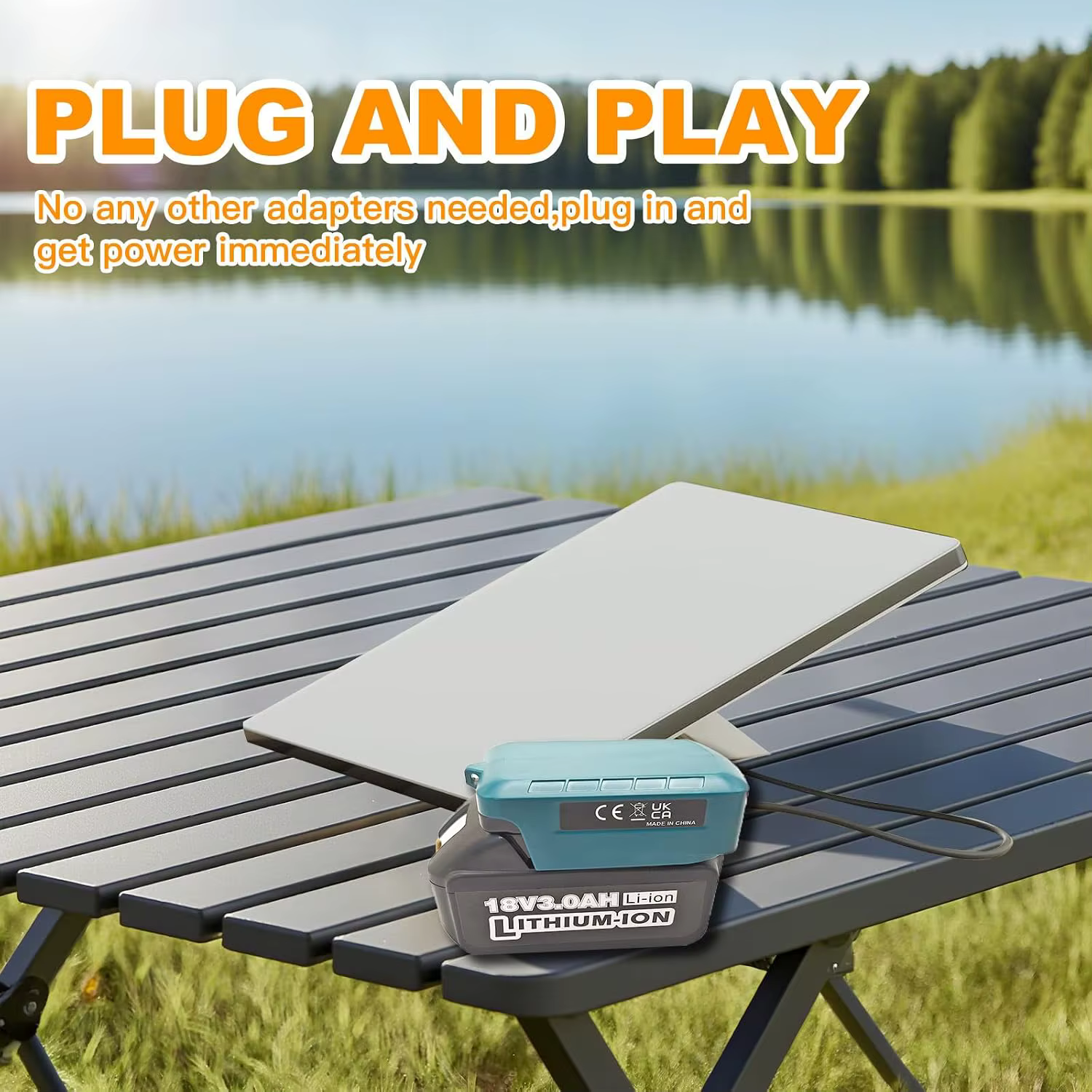 Câble de chargeur avec interrupteur, Mini adaptateur compatible avec la batterie Makita 18V, câble d'alimentation CC 3,3 pieds 18AWG, accessoires de prise