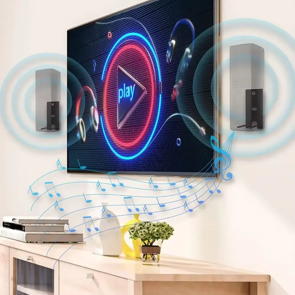 Nouveau support mural pour haut-parleur Anti-chute en métal, support mural universel pour barre de son, étagère pour accessoires de haut-parleurs Bose