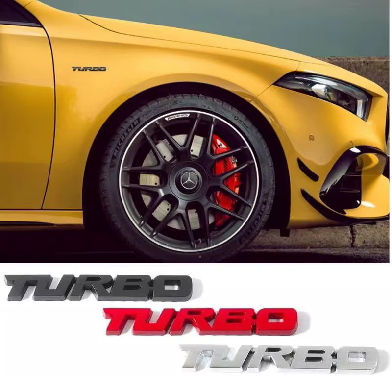 Autocollant de voiture turbocompressé en alliage métallique, insigne 3D, accessoires de modification de voiture, marquage latéral arrière, autocollant décoratif