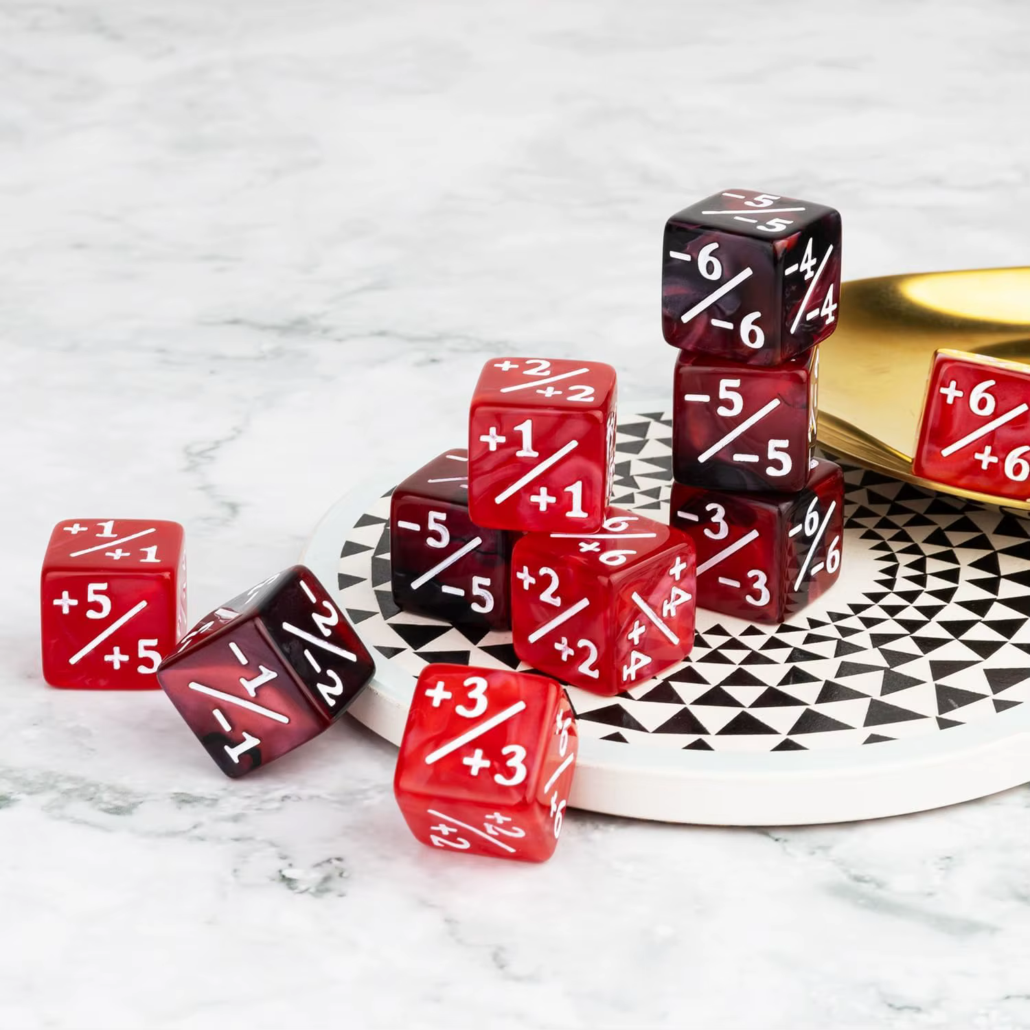48 pièces de dés de comptage Magic Plus 1, ensemble de dés de comptage MTG, jetons de buff Marble Life, dés D6 compatibles avec Magic The Gathering
