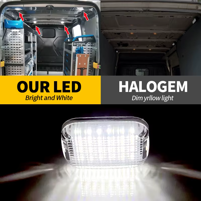 2 pièces pour Ford e-transit 2022-2024 Transit Connect 2014-2023 pour Ford Transit personnalisé LED intérieur Cargo dôme lumière accessoires de voiture