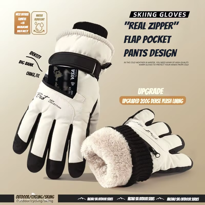 Gants de cyclisme d'hiver antidérapants