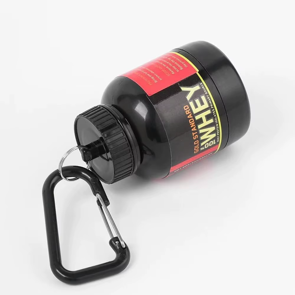 Bouteilles rechargeables de 100 ml pour poudre protéinée avec entonnoir porte-clés – Contenant portable pour