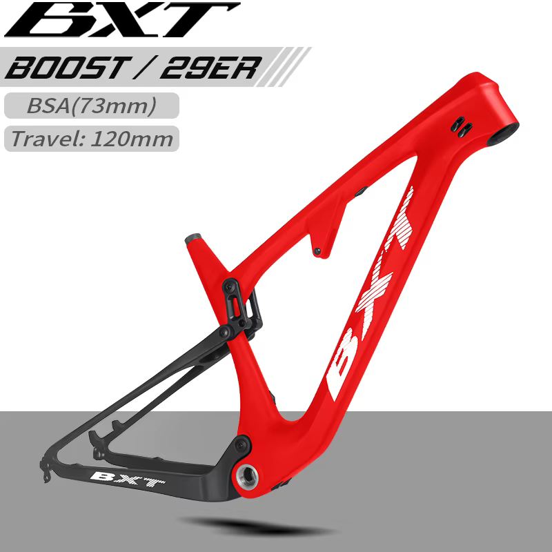 Cadre de VTT en carbone BXT T1000, suspension intégrale, axe traversant Boost 148, compatible avec pneus 29 pouces 2.35.