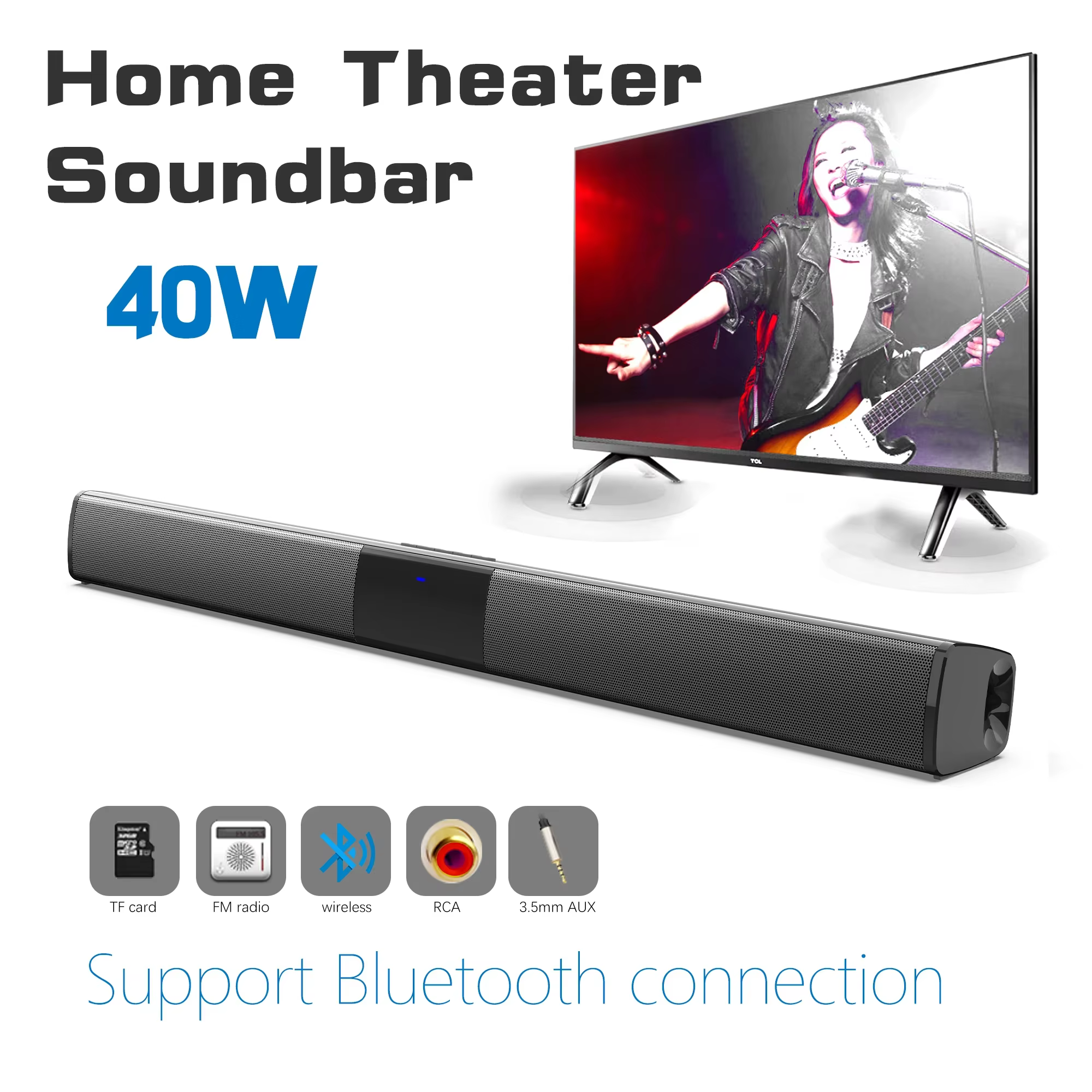Système sonore de cinéma maison, haut-parleur Bluetooth, haut-parleurs d'ordinateur pour TV, barre de son, caisson de basses, Radio, Center de musique, colonne de boîte de flèche