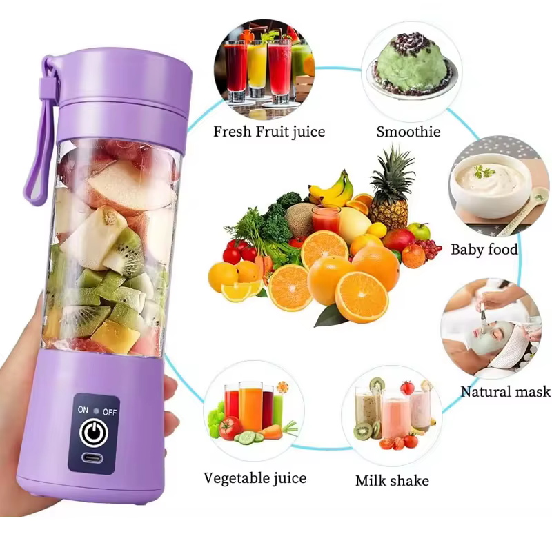Certifié usine 380 ml USB Rechargeable Smoothie en déplacement mélangeur tasse protéinée Shakes petit
