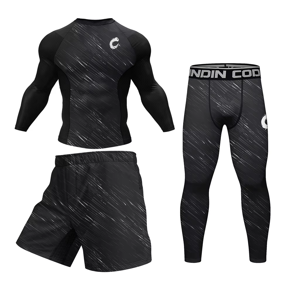 Vêtements de sport MMA Rashguard T-shirt + short pantalon 4 pièces/ensemble Muay Thai costume Bjj Kickboxing