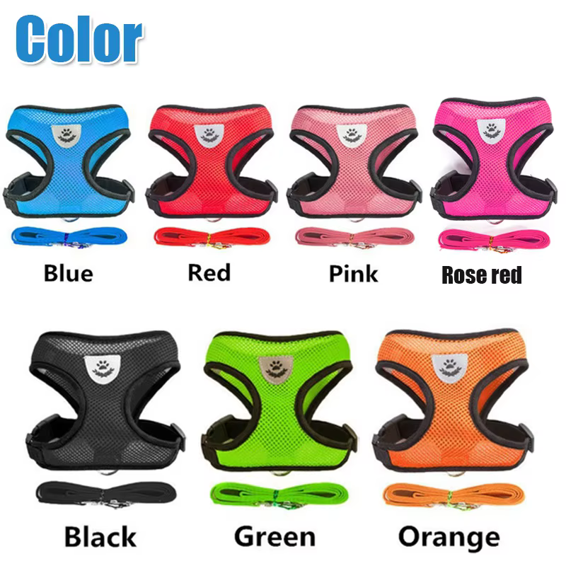 Harnais pour chat et chien avec laisse, gilet réglable en maille polyester respirante, harnais réfléchissant pour petits chiens et chats, accessoires