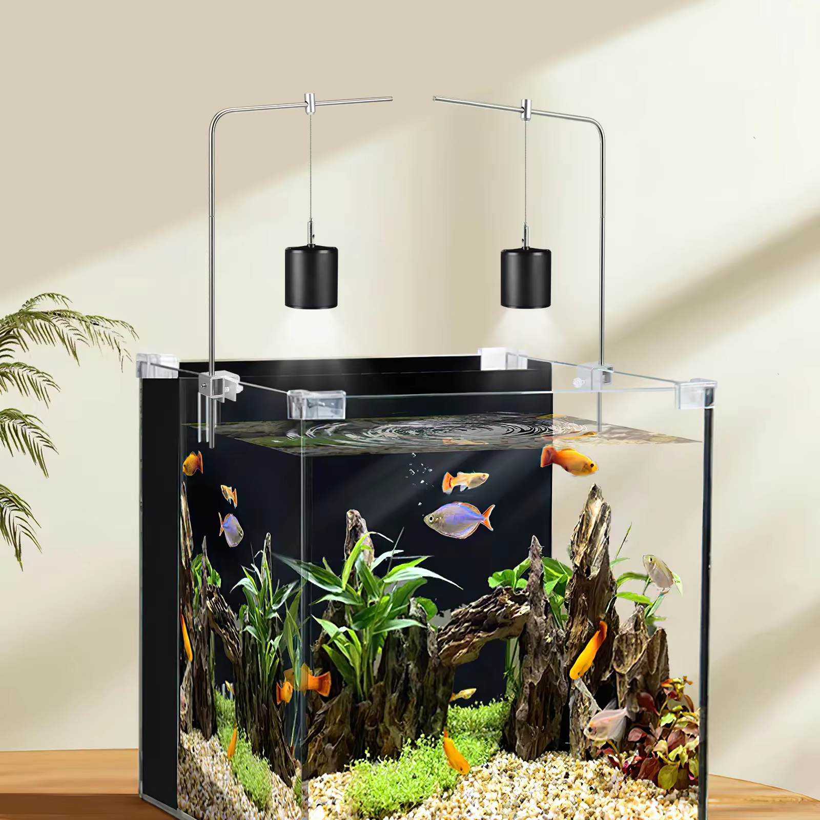 Support de lumière pour aquarium, support d'éclairage pour plantes aquatiques, support suspendu pour aquarium, cintre de lumière réglable, accessoire pour outil d'alimentation du poisson