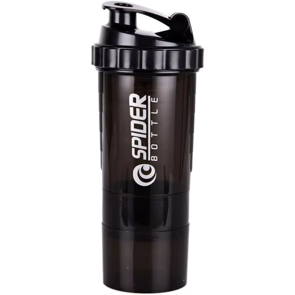 Bouteille Shaker à 3 Couches en Plastique pour Exercice de Musculation