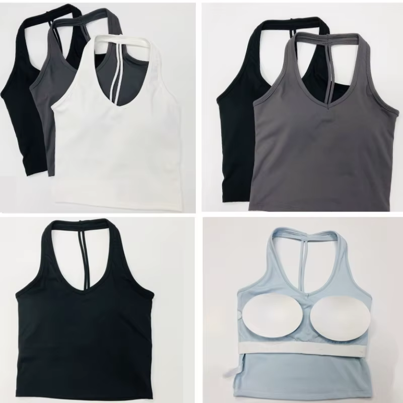 Débardeur de sport sexy pour femme avec soutien-gorge intégré et coussinets