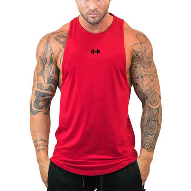 Gym Bodybuilding Fitness Muscle Vêtements D'été Coton Respirant Lâche Débardeurs Hommes Sport Décontracté Sans Manches Entraînement T-Shirts