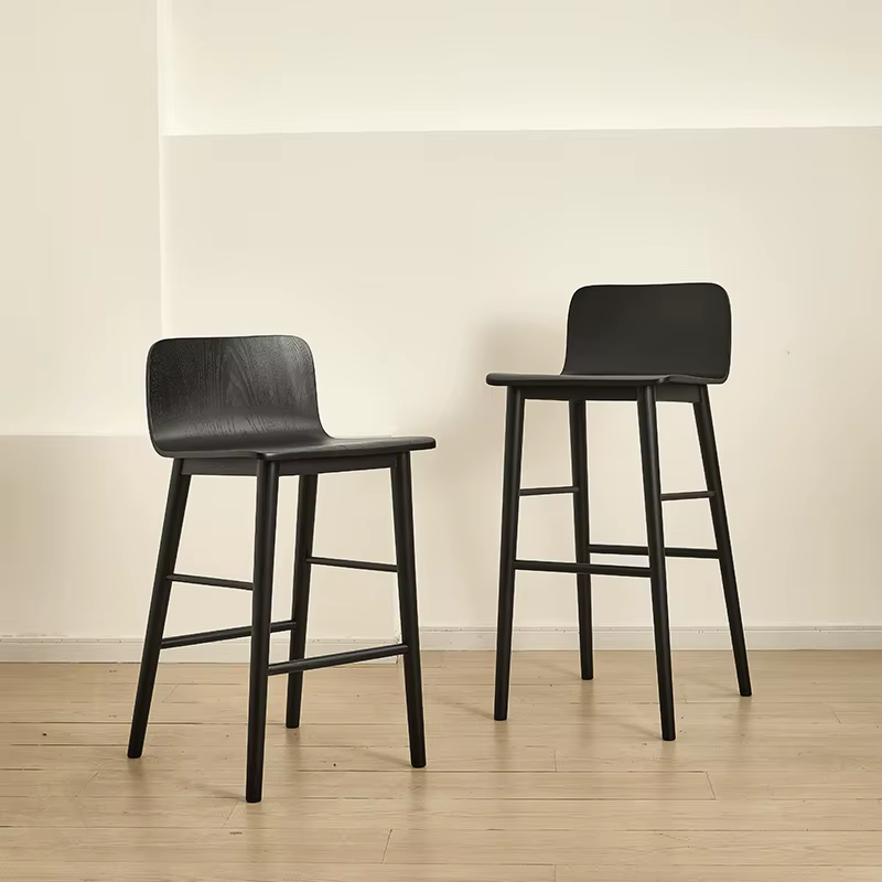 Tabouret de Bar en bois massif de styliste américain moderne, siège haut minimaliste, tabouret de comptoir Vintage du milieu du siècle pour la maison