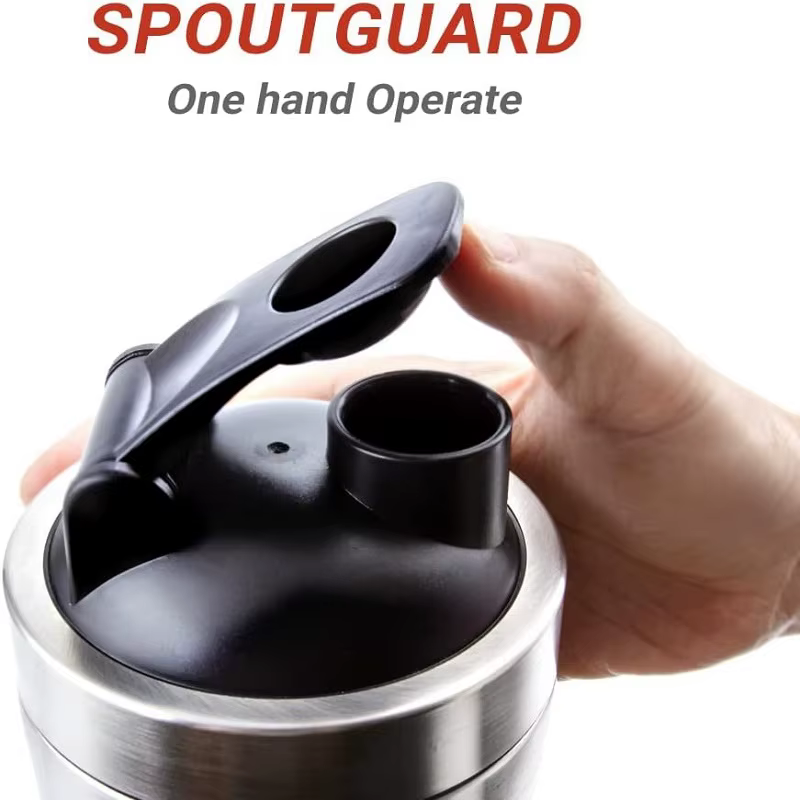 Bouteille Shaker de poudre de protéines en acier inoxydable