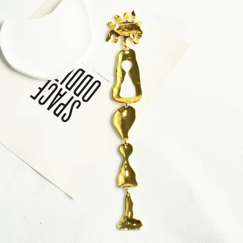 Broches et épingles vintage en alliage métallique abstrait pour femmes, bijoux fantaisie, accessoires de manteau imposants