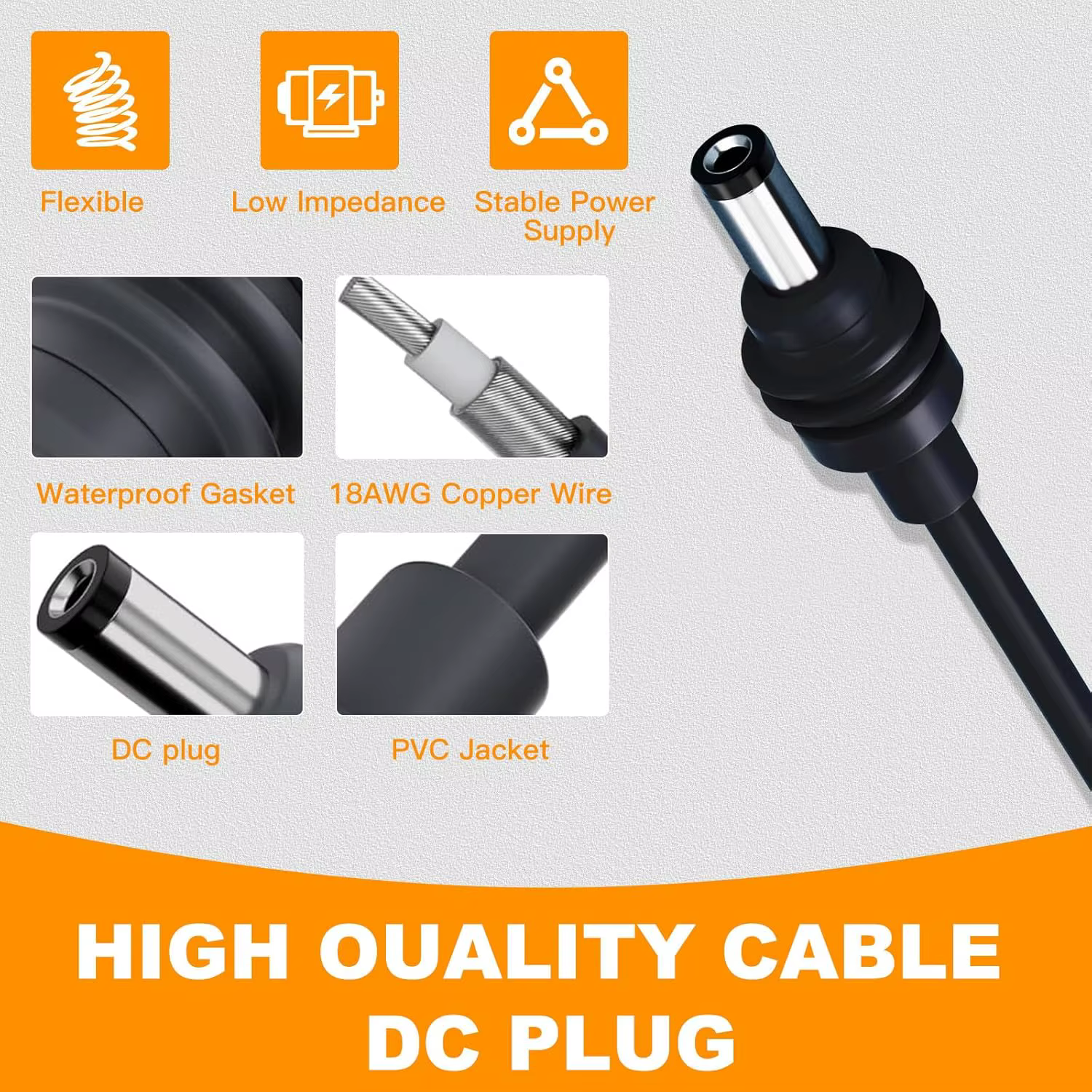 Câble de chargeur avec interrupteur, Mini adaptateur compatible avec la batterie Makita 18V, câble d'alimentation CC 3,3 pieds 18AWG, accessoires de prise