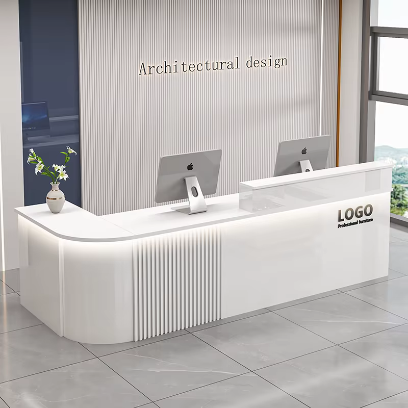 Comptoir de Bar de bureau professionnel personnalisé Design de luxe Simple bureau de réception Salon de beauté Bancone Bar Lusso meubles commerciaux