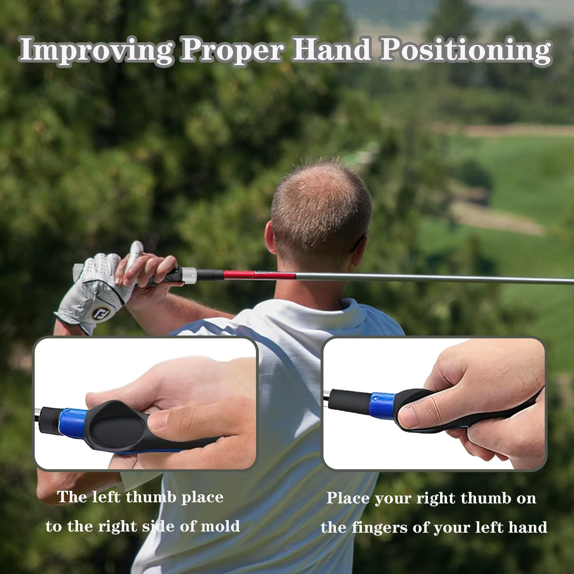 Entraîneur de grip de golf, aide à l'entraînement du swing de golf pour améliorer la positionnement correct des mains, équipement d'entraînement de golf, améliore le rythme du swing