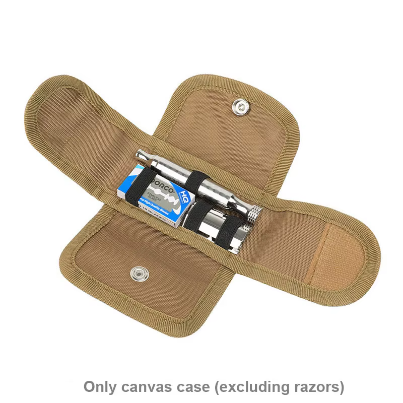Étui de rasoir de sécurité, étui de rasage de voyage avec pocommuniste pour kit de rasage sphérique, accessoires en toile