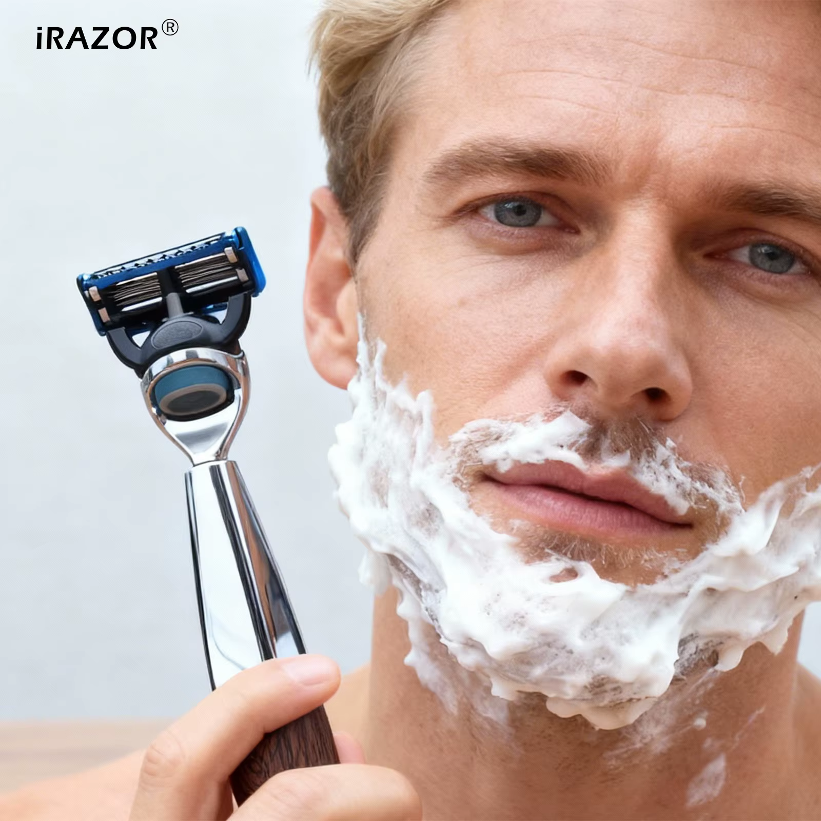 IRAZOR rasoir pour hommes à 5 lames pour le rasage carré robuste manuel rasoir de sécurité rasoir à barbe accessoires de barbier