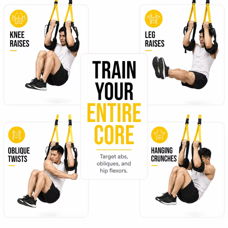 Sangles Abdominales Suspendues pour Barre de Traction