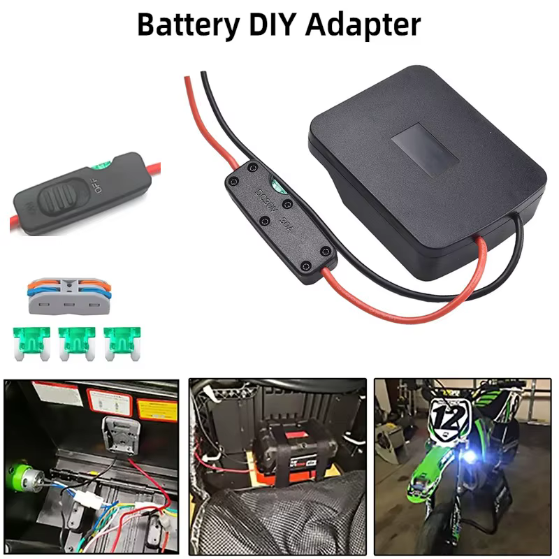 Kit de roue d'adaptateur de batterie d'alimentation pour batterie Parkside 20V avec fusibles et interrupteur, convertisseur de batterie pour jouets de voiture Rc, accessoires d'outils