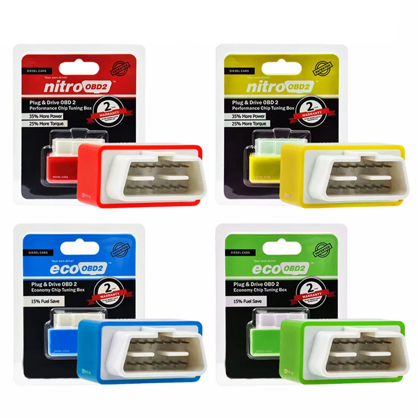 Nitro ECO OBD2 lecteur de puce d'économie de carburant camion automobile amélioré Mini boîte de réglage OBDII outil de réglage du couple électrique ECOOBD2 double plaque