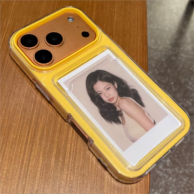 Étui de protection souple antichoc 2-en-1 avec porte-cartes photo et clip pour iPhone 11 12 13 14 15 16 17 Pro Max Plus Air Candy
