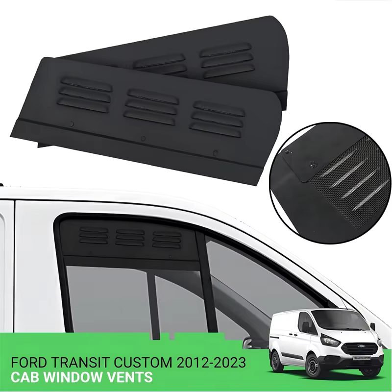 1 paire de couvercles de ventilation pour portes arrière de voiture, noirs, pour FORD TRANSIT CUSTOM 2012-2023, accessoires de voiture