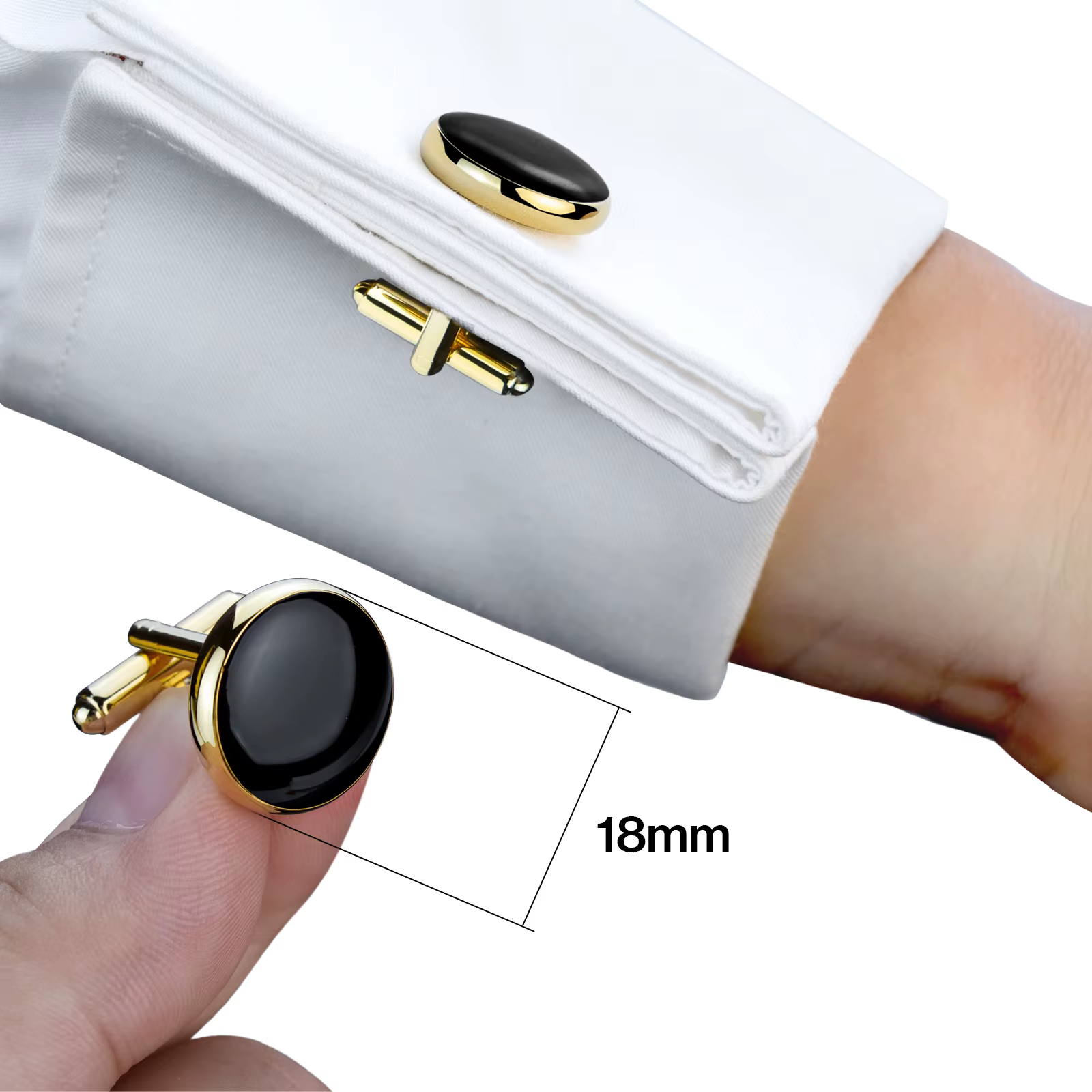 Ensemble cravate noire HAWSON pour homme avec boutons de manchette et pince à cravate, coffret cadeau formel pour affaires et mariage, accessoires de cravate en soie pour homme