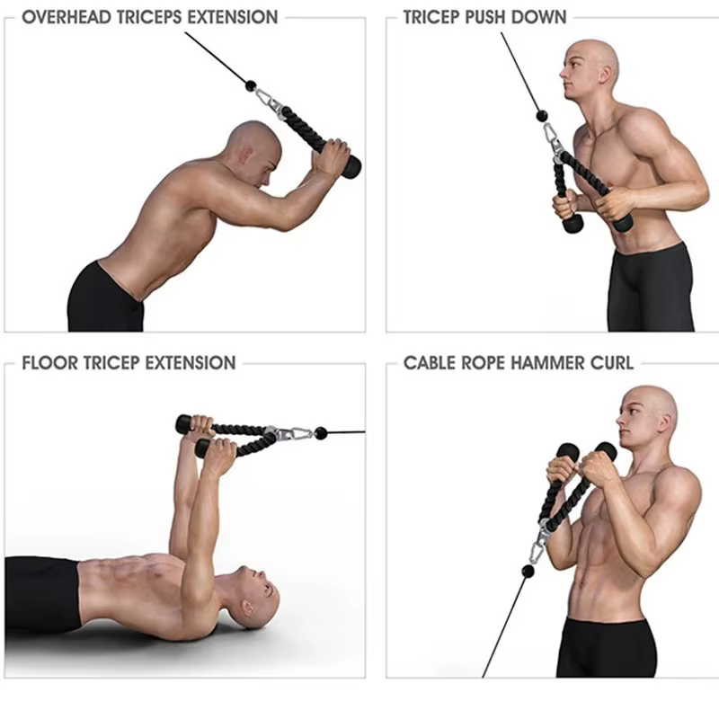Triceps abaissement corde visage tirer poignées pousser