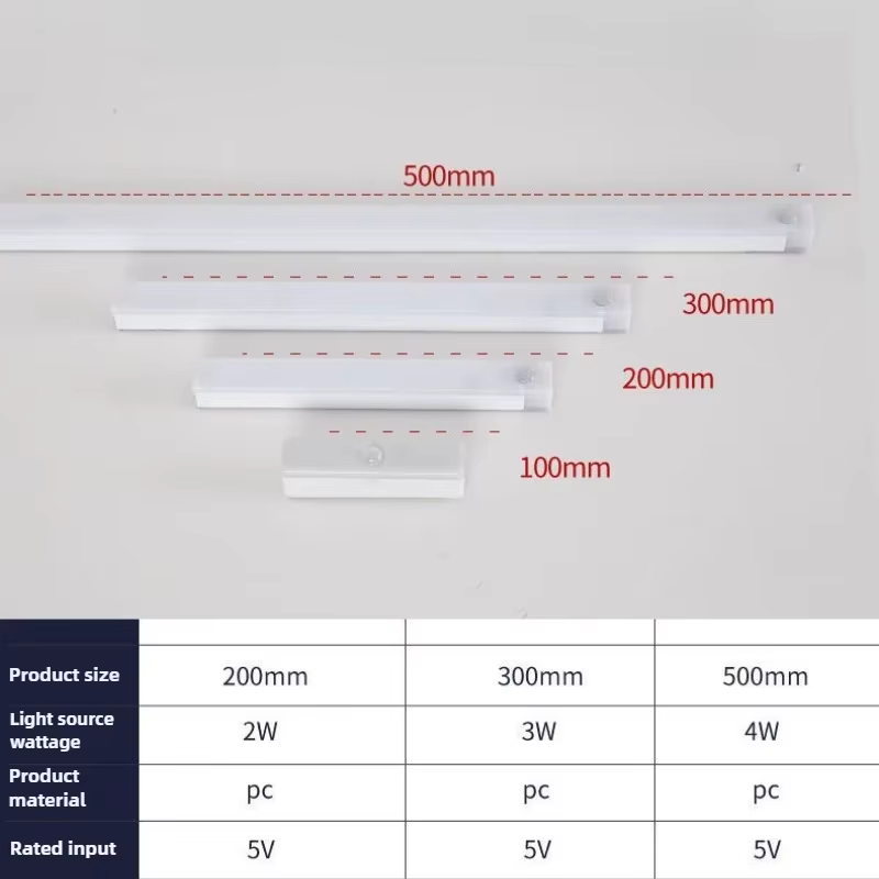 Barre lumineuse LED USB avec capteur, Rechargeable, sans fil, veilleuse pour bande lumineuse, lampe de bureau sous-meuble