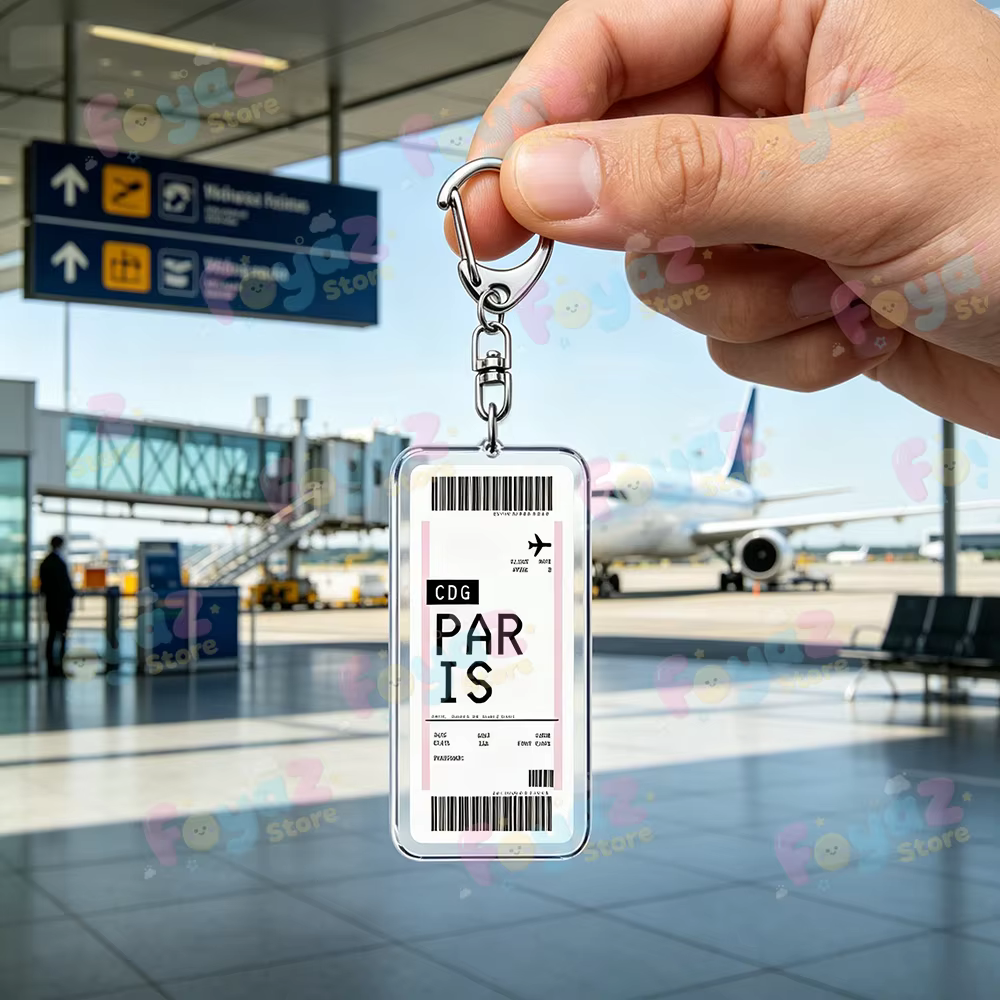 Porte-clés de voyage Paris Tokyo, accessoires de mode, breloque de sac, porte-clés billet d'avion Chibi, cadeaux d'anniversaire pour fans et amis