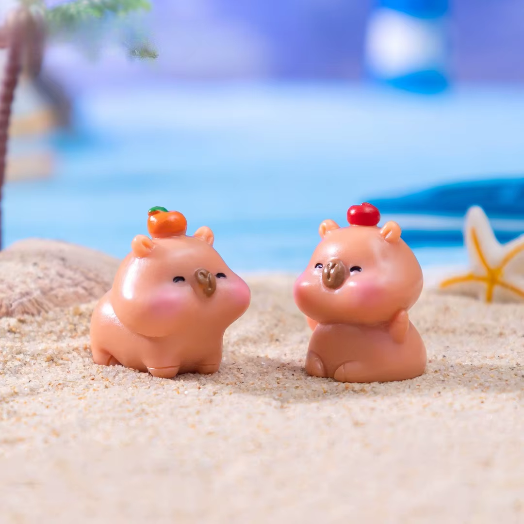 6 pièces mignon Mini Capybara Figurine bricolage paysage décor à la maison ornement maison de poupée Miniature fée jardin décoration accessoire moderne