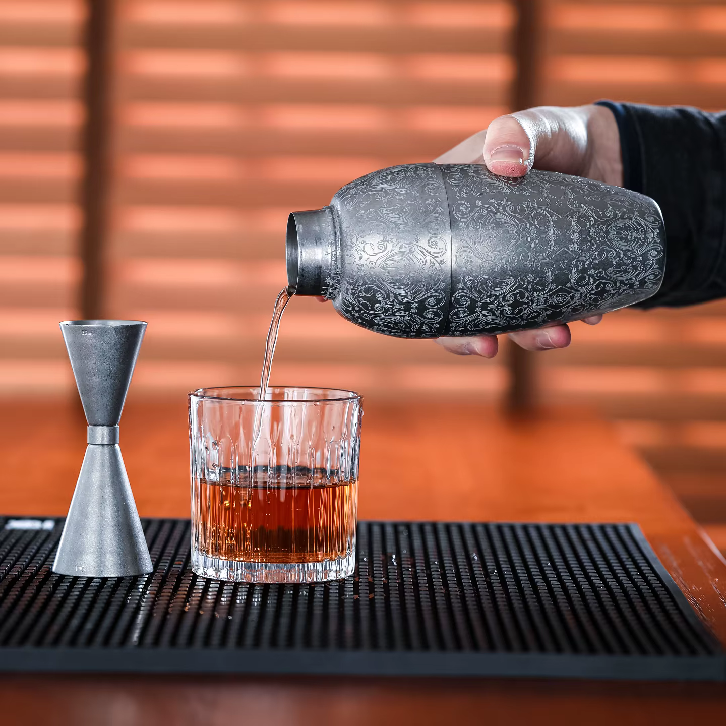 Bar Cocktail Shaker Boston Shaker acier inoxydable gravure Shaker Bar accessoire barman outils pour la maison et le Bar