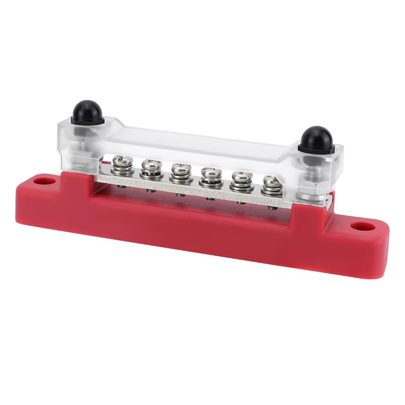 Barre de distribution de puissance pour batterie, 1/2 pièces, 12V, goujon M6, barre de distribution positive et négative pour camion, bateau, voiture, camping-car