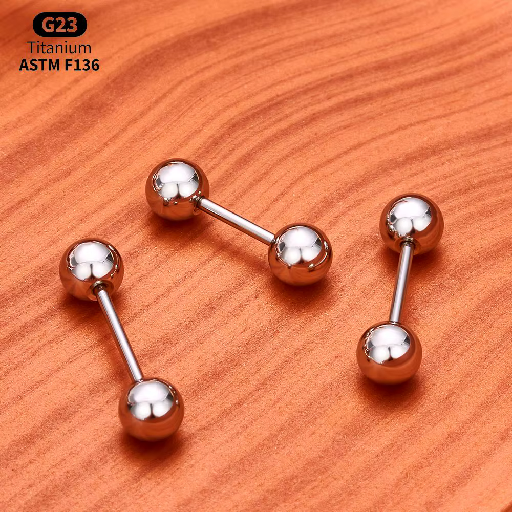 Ensemble de barres industrielles en titane pour piercing : Bridge, Helix, Tragus, Cartilage, Daith, Conch, Rook, Labret, Stud de langue, Bijoux corporels, Stack